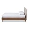 Baxton Studio Alinia Beige Upholstered Walnut Wood King Size Platform Bed 146-8170 - alternate 5